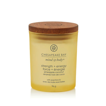 Bougie parfumée Force Énergie Ananas et Noix de Coco 96g Jaune Chesapeake Bay