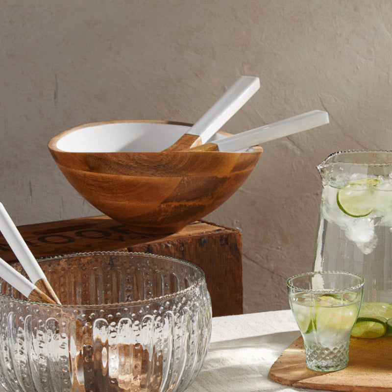 Grand saladier en bois de manguier Madras sauge Be Home