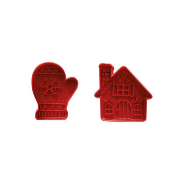 Lot de 2 découpoirs éjecteurs de Noël avec poussoir en plastique Scrapcooking