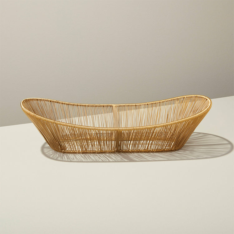 Panier ovale en fil métallique doré Be Home