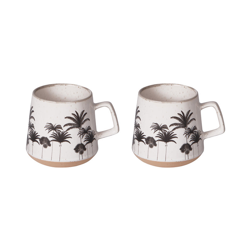Coffret 2 mugs en céramique 40 cl Palm Table Passion