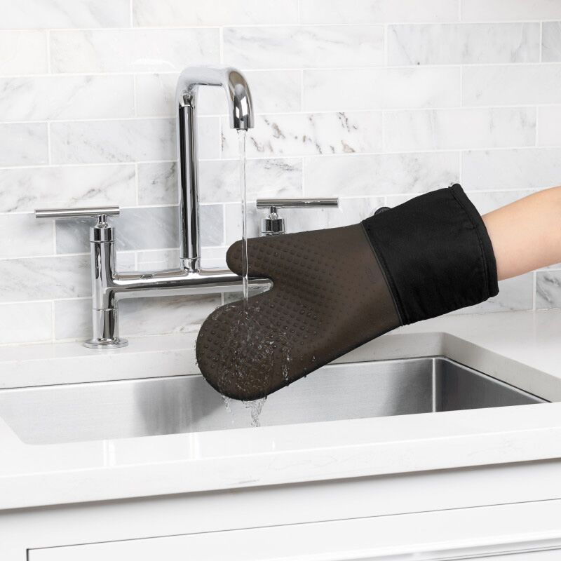 Gant en silicone anti-chaleur noir