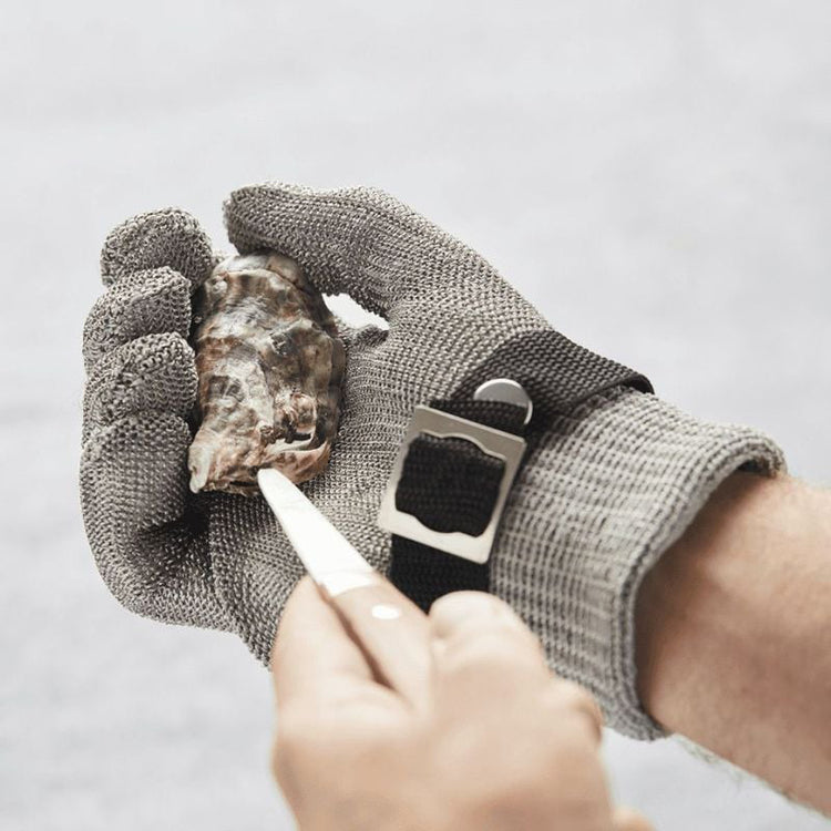 Gants à huîtres 2 pièces HPPE & acier inoxydable taille L gris Point-Virgule
