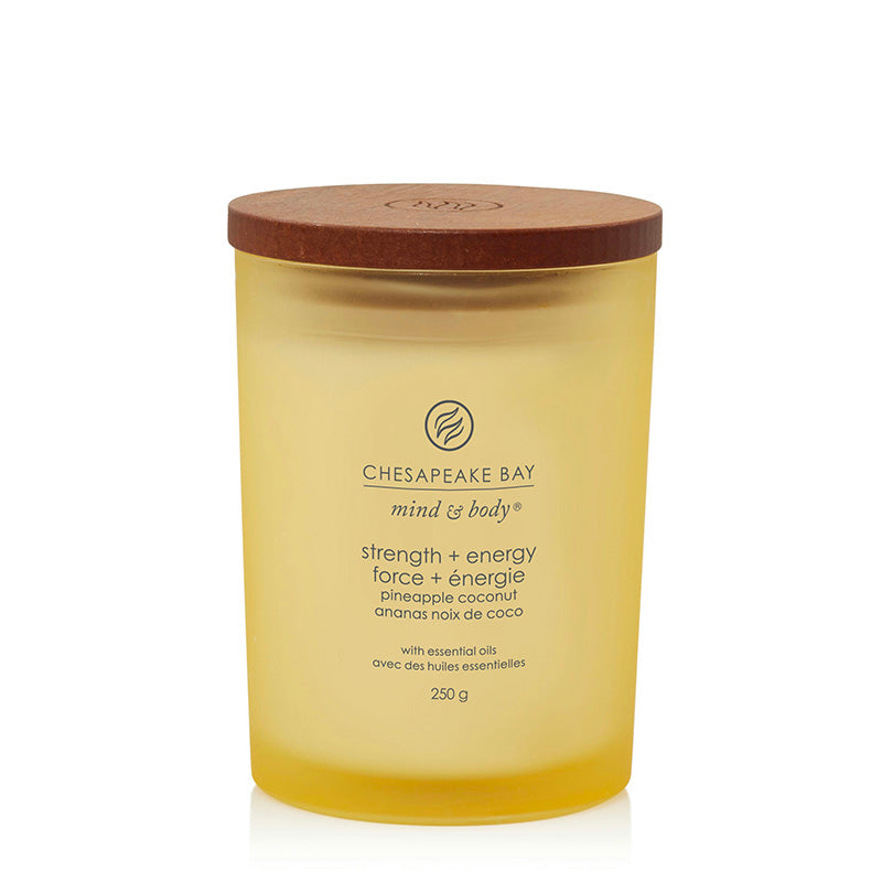 Bougie parfumée Force Énergie Ananas et Noix de Coco 250g Jaune Chesapeake Bay