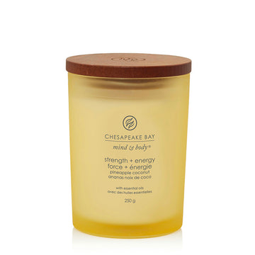 Bougie parfumée Force Énergie Ananas et Noix de Coco 250g Jaune Chesapeake Bay