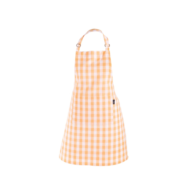 Tablier en coton jaune Gingham Tiseco