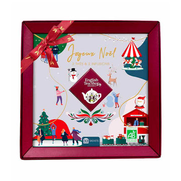 Coffret cadeau thés et infusions bio de Noël de 32 sachets English Tea Shop
