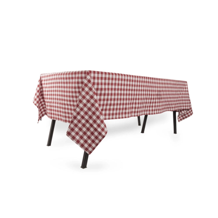 Nappe en coton rouge de 150x250cm Gingham Tiseco