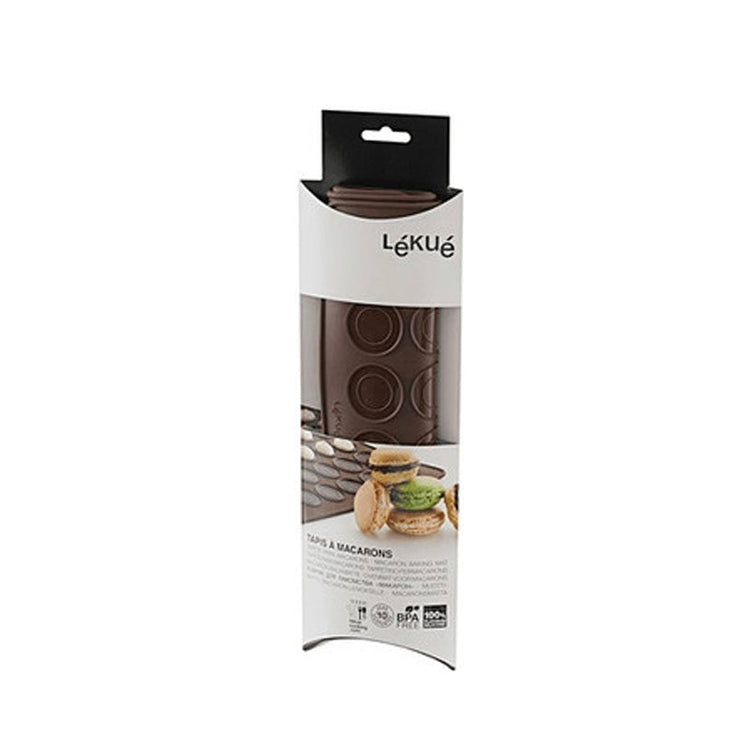 Tapis en silicone pour 48 macarons de 30x40cm marron Lékué