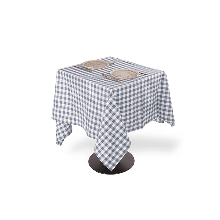 Nappe en coton bleu 150x150 Gingham Tiseco