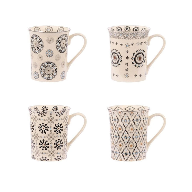Coffret 4 mugs en grès de 30cl Nelson Table Passion