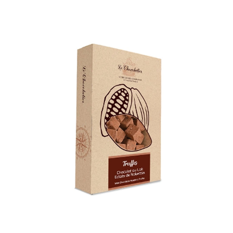 Truffes de chocolat au lait avec des éclats de noisettes Le Chocolatier