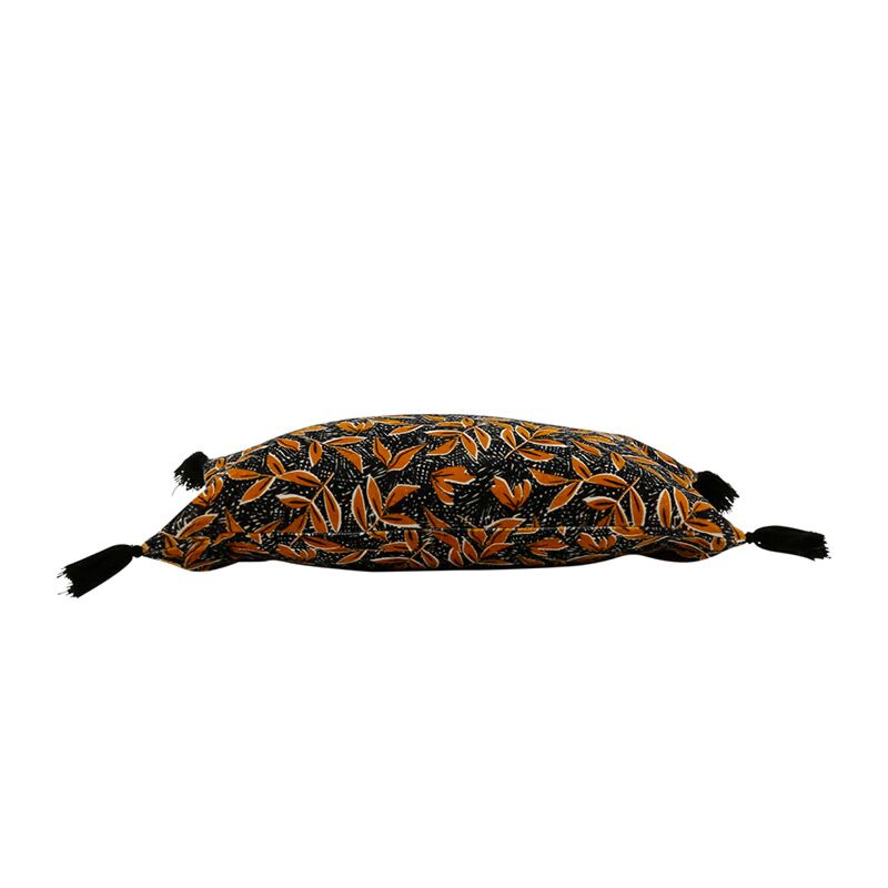 Housse coussin solor noire 50x30cm