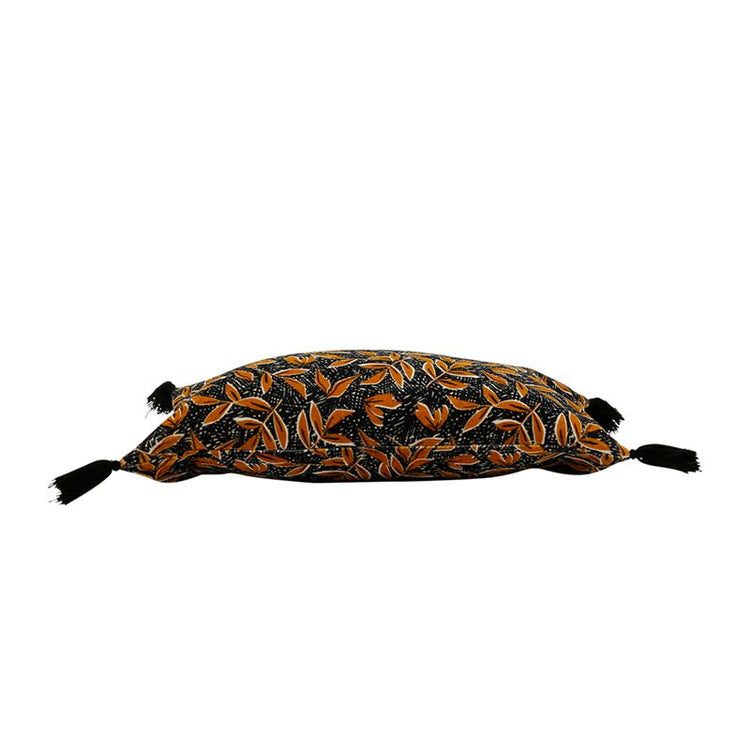 Housse coussin solor noire 50x30cm