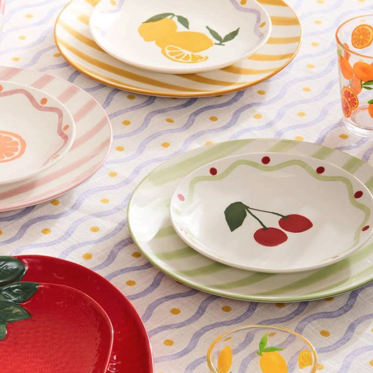 Assiette à dessert en porcelaine de 19cm Cerise Fruity Atmosphera