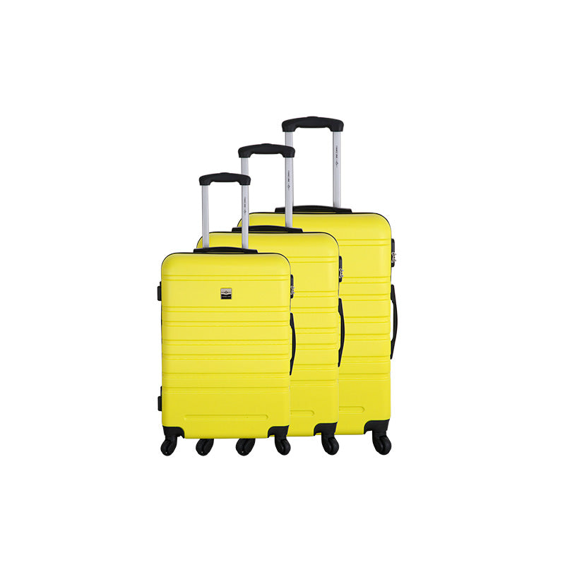 Set de 3 valises 4 roues ABS Jaune France bag