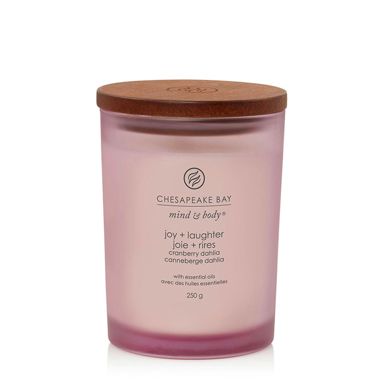 Bougie parfumée Joie Rires Canneberge et Dahlia 250g Rose Chesapeake Bay