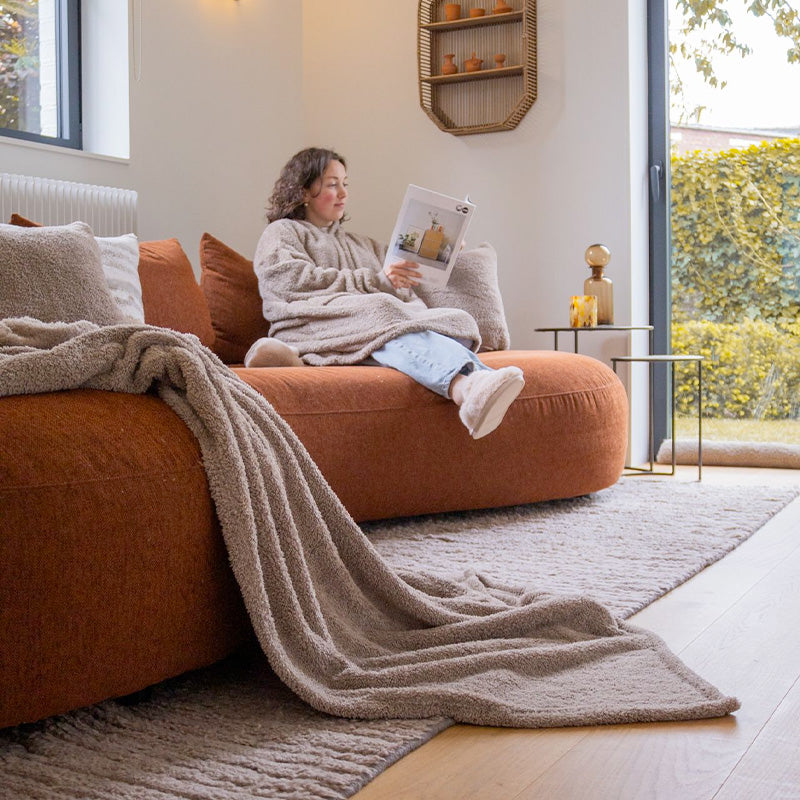 Plaid coccon 200x150 cm taupe Tiseco