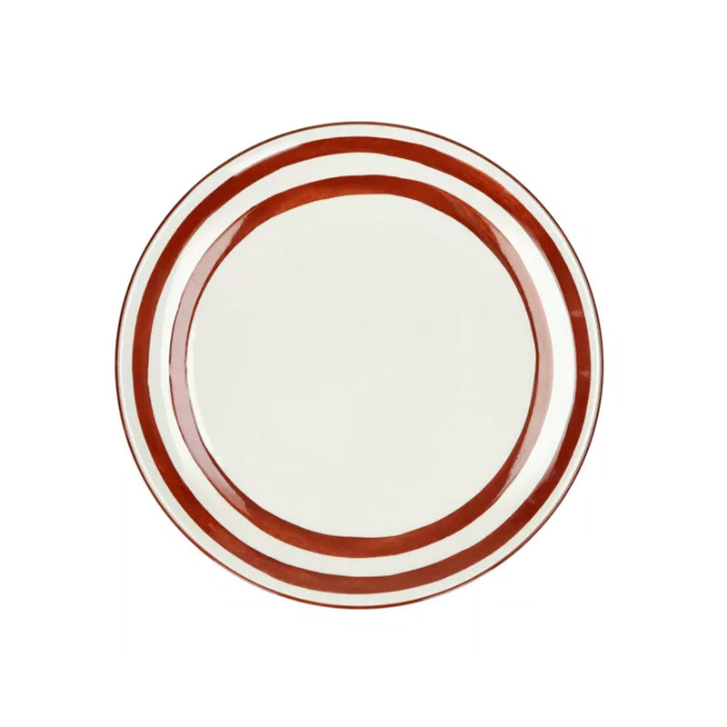 4 assiettes plates en porcelaine 27 cm rouille Mykonos Pomax