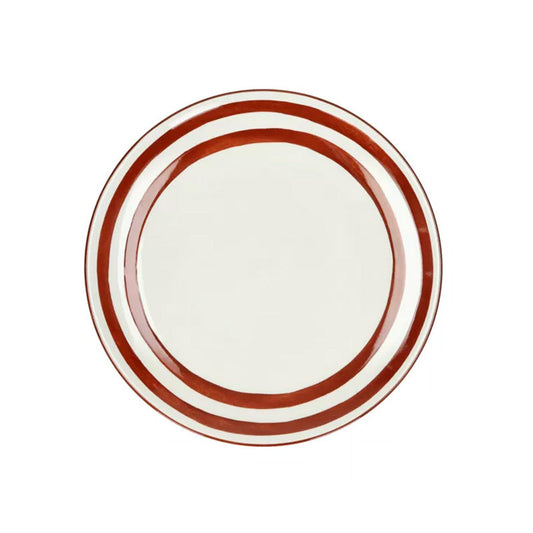 4 assiettes plates en porcelaine 27 cm rouille Mykonos Pomax