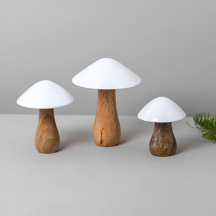 Champignon en bois manguier et émail L Be Home