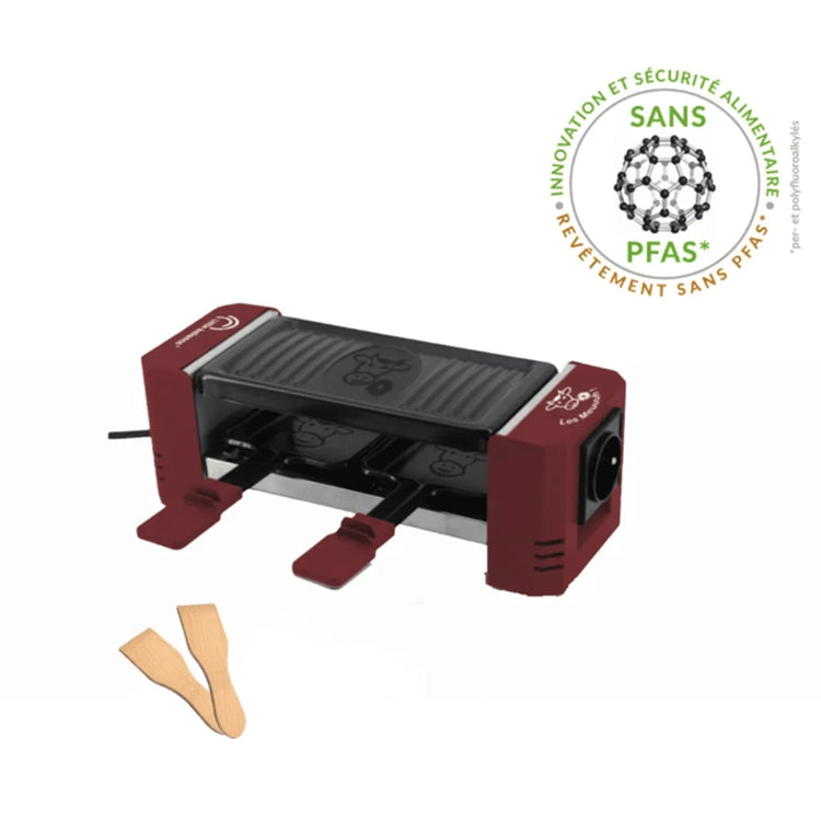 Appareil à raclette rouge pour 2 Happy Connect Meuuuh Little Balance