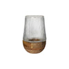 Vase ou photophore en bois de manguier 28 cm Arbre Pomax
