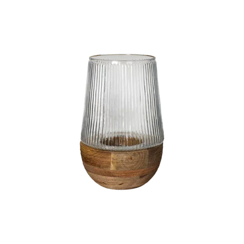 Vase ou photophore en bois de manguier 28 cm Arbre Pomax