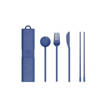 Kit couvert nomade Bio-composite 5 pièces Bleu nuit Bini