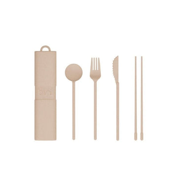 Kit couvert nomade Bio-composite avec étui 4 pièces Nude Bini