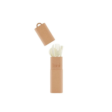 Kit couvert nomade Plastique biosourcé 18 cm Latte Binikit Bini