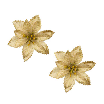 Lot 2 ronds de serviette poinsettia