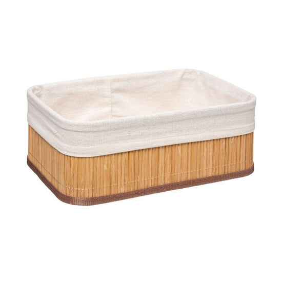Lot de 3 paniers bambou et tissus