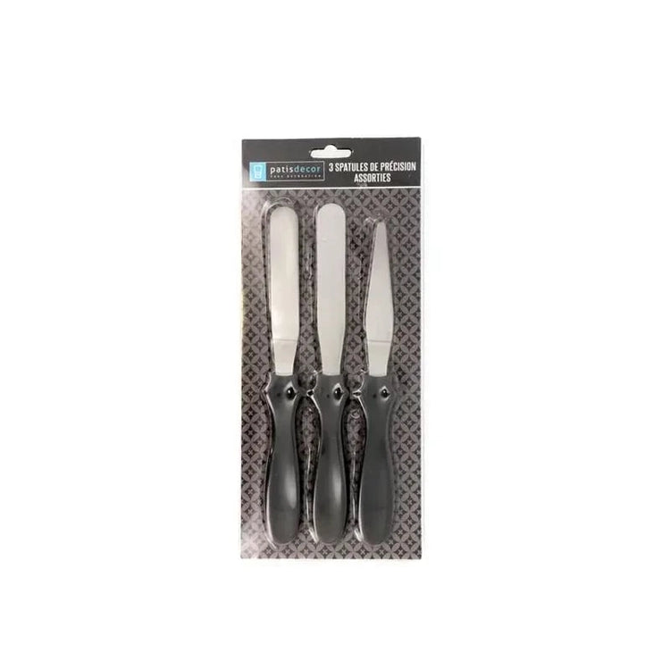 Lot de 3 spatules de précision en inox Patisdecor