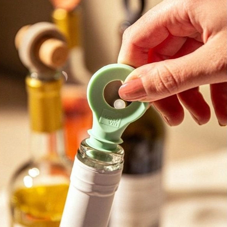 Lot de 4 bouchons de bouteille réutilisables 4 couleurs Loop VACU VIN