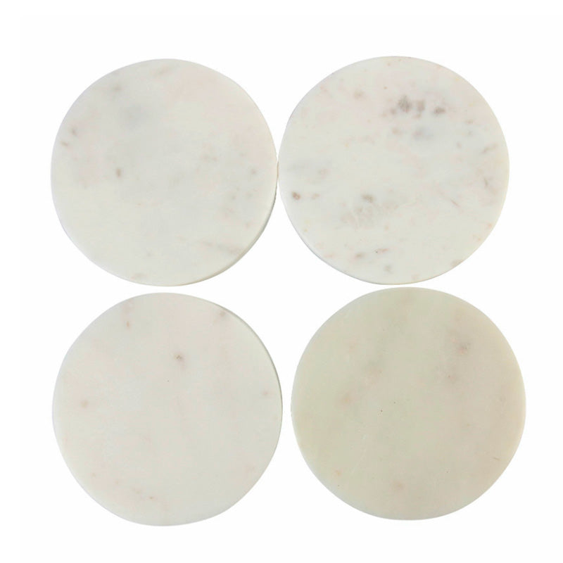 Lot de 4 dessous de verre rond en marbre Be Home