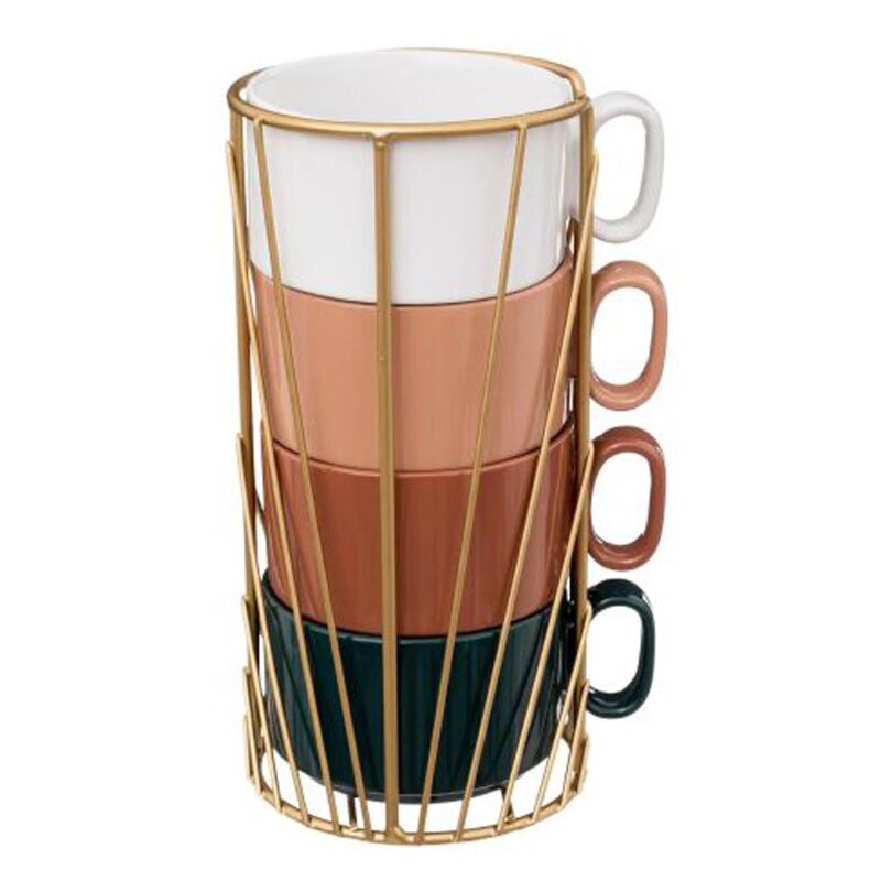 Lot de 4 mugs coline sur rack 25cl