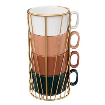 Lot de 4 mugs coline sur rack 25cl