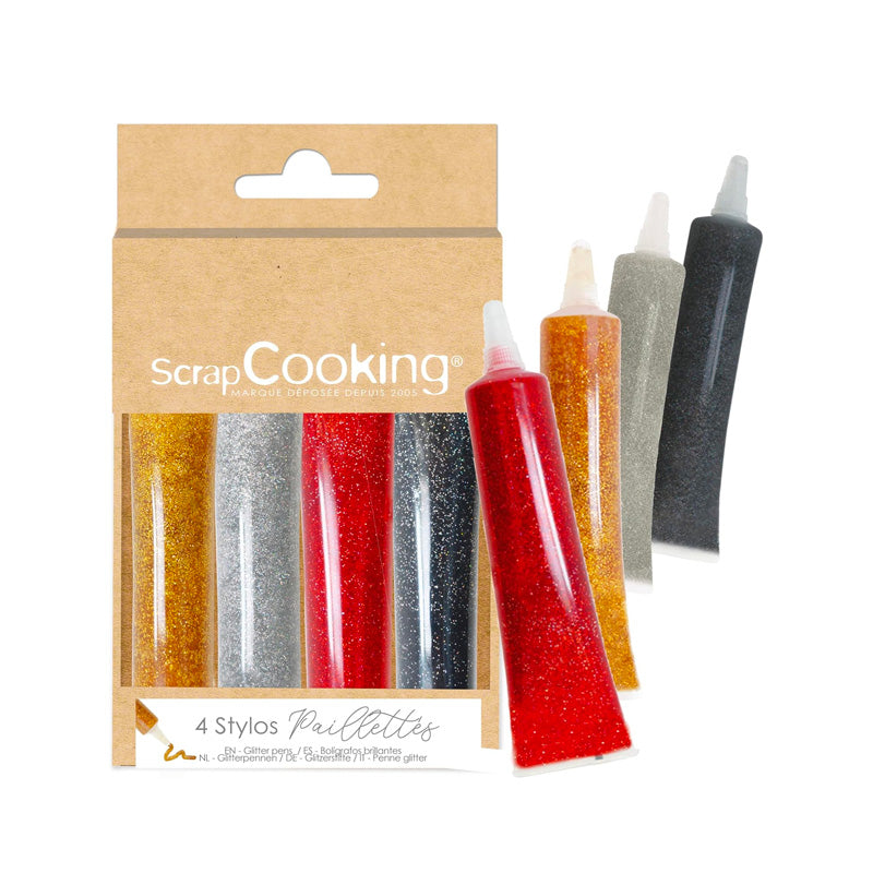 Lot de 4 stylos pailletés