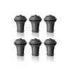Lot de 6 bouchons de bouteille en caoutchouc gris VACU VIN