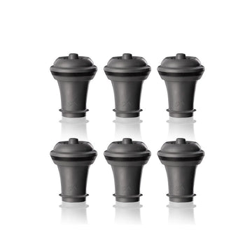 Lot de 6 bouchons de bouteille en caoutchouc gris VACU VIN