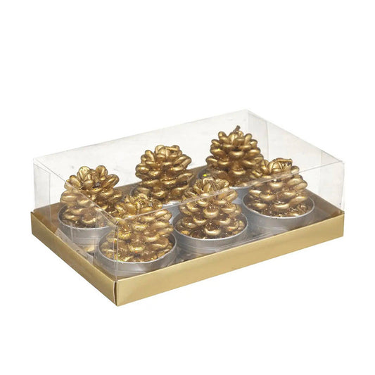 6 bougies chauffe-plat pomme de pin