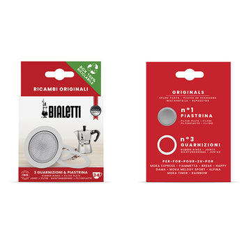 Set de 3 joints et 1 filtre 3/4 tasses Moka Bialetti