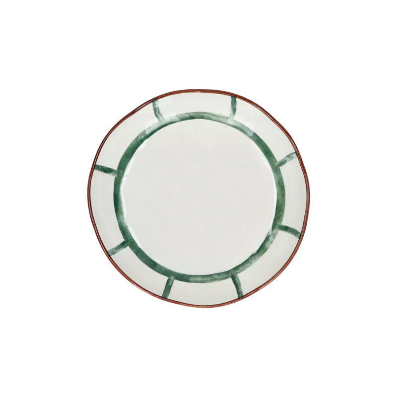 4 assiettes calottes en porcelaine 20 cm vert Mykonos Pomax