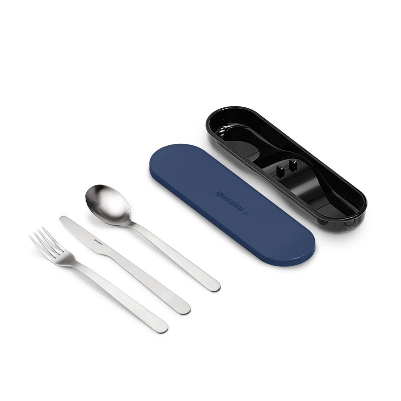 Lunchbox avec couverts bleu saphir Guzzini