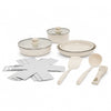 Batterie de cuisine amovible 12 pièces beige Five