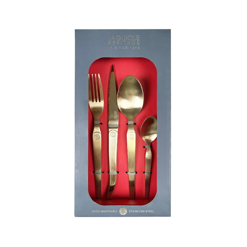 Ménagère 16 pièces Champagne Mat Laguiole Heritage