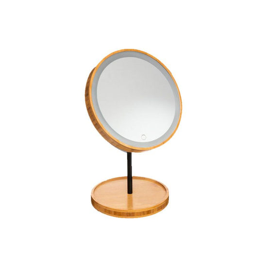 Miroir rond éclairé bambou 16cm