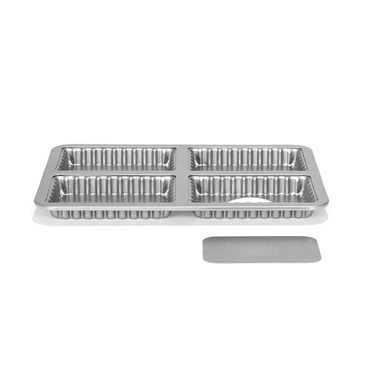 Moule pour 4 tartelettes fond amovible en acier Silver-Top Patisse