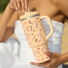 Mug isotherme Acier inoxydable recyclé paille intégrée 900 ml Abricot pastel Moani Qwetch